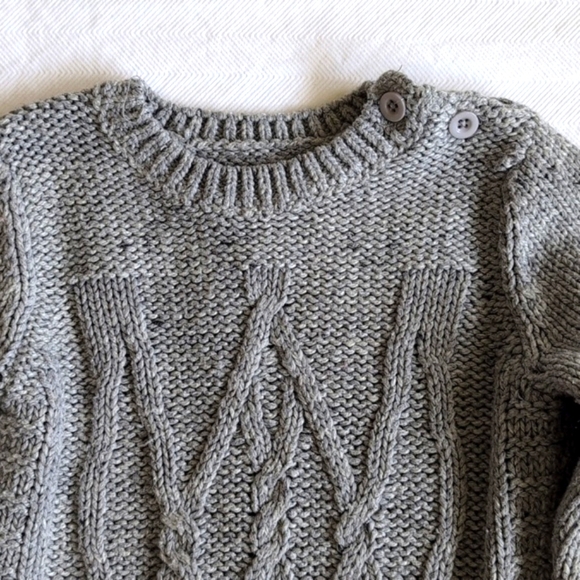 joe fresh chunky gray cable knit sweater dress 18-24 months baby toddler girls - Picture 2 of 6